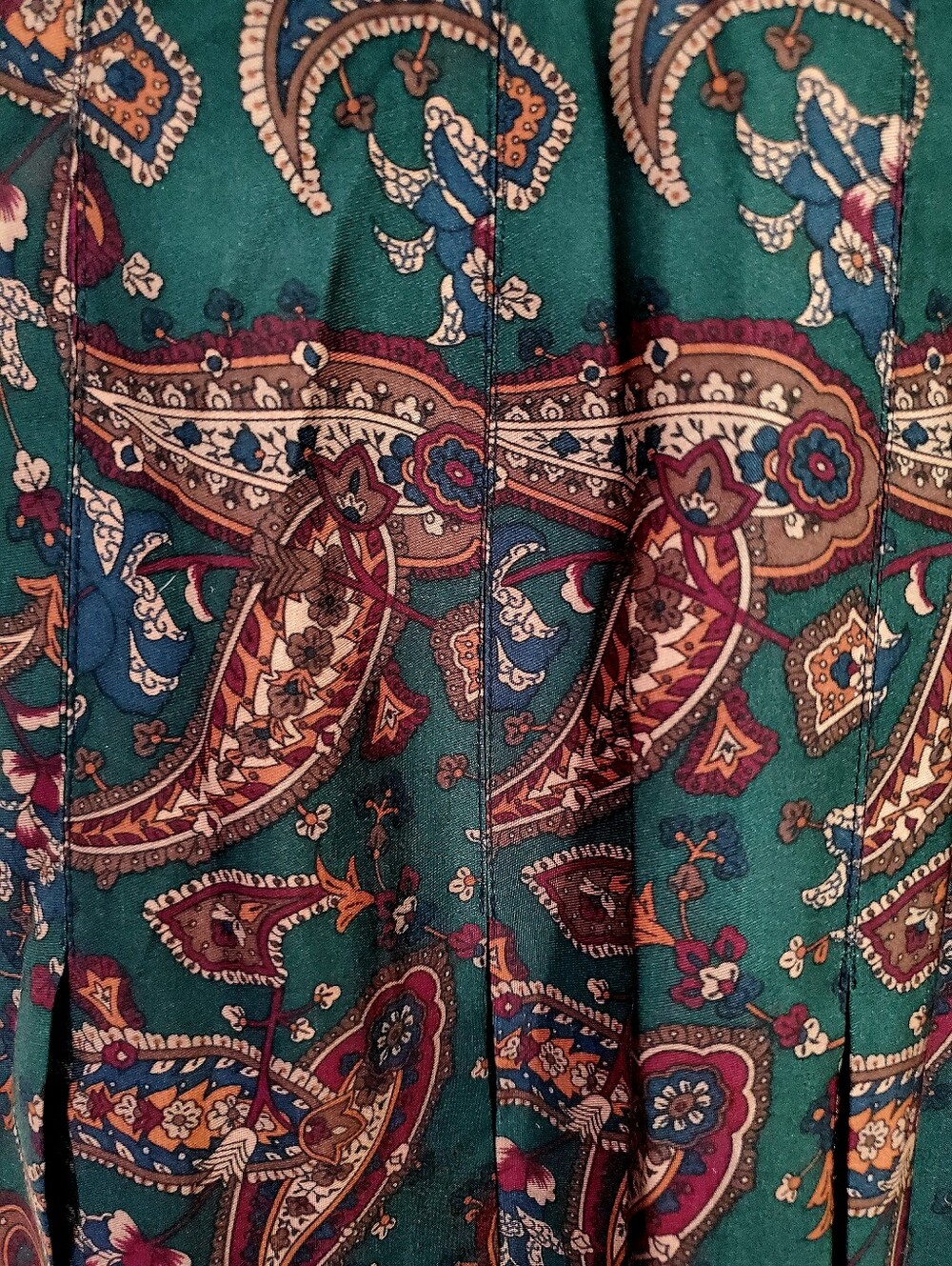 Bohemian Paisley Maxi Skirt in Navy and Brown
